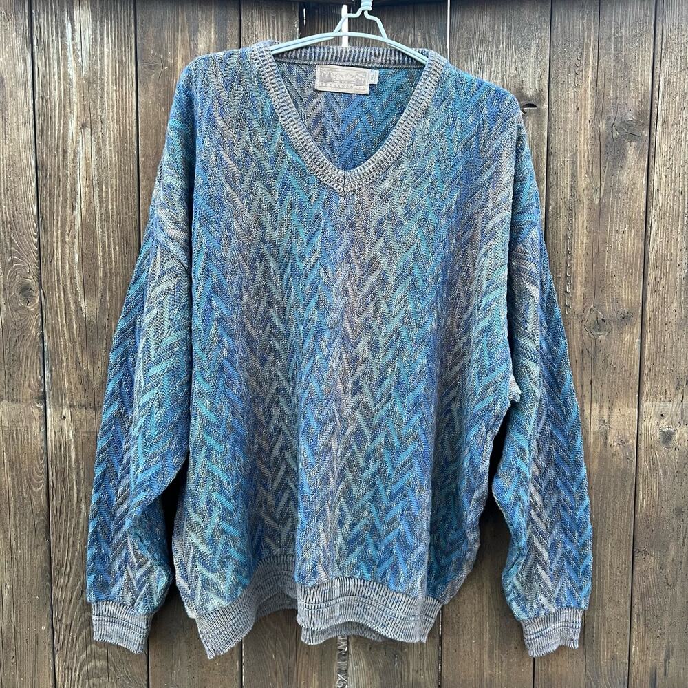 Vintage 90s Shenandoah natural Koogie 3-D Chevron weave knit sweater XXL